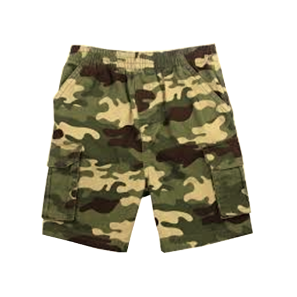 Men’s Elasticated Camo Cargo Shorts